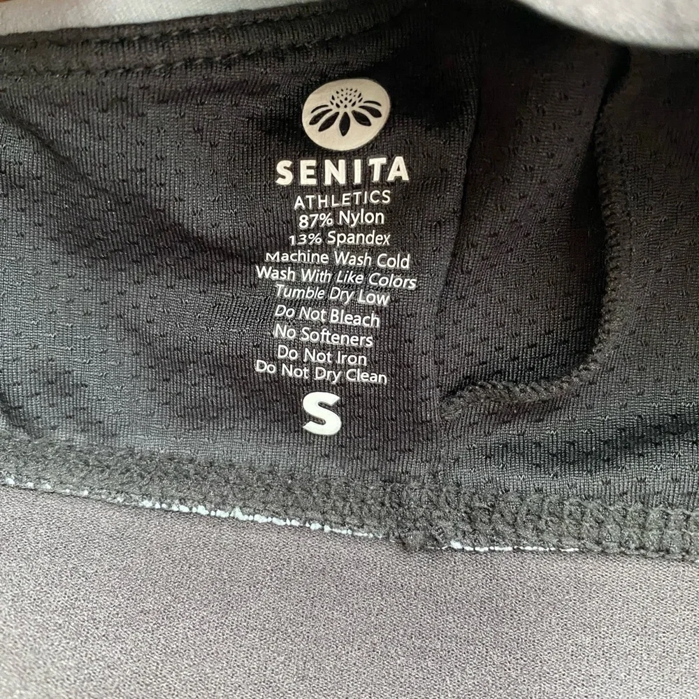 Senita Athletics Sports Flex Bra Steel Blue S Light Blue Gray with Black Cross - Picture 5 of 7